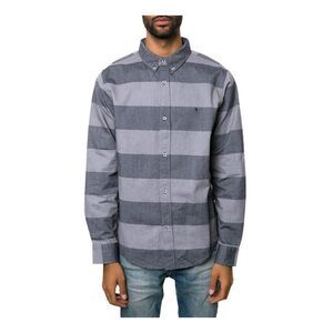 Fourstar Clothing Mens The Koston LS Button Up Shirt, Grey, NWT